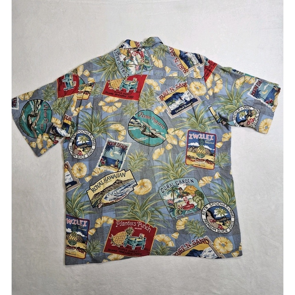 Reyn Spooner Hawaiian Shirt XXL* Men's Pineapple Print Multicolor Vintage SS